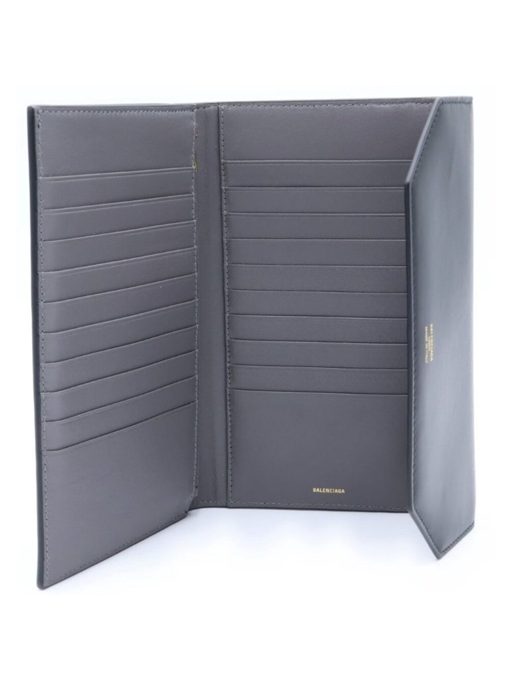 Balenciaga Envelope Slim Wallet Card Case Black Gray Leather - Picture 4 of 6